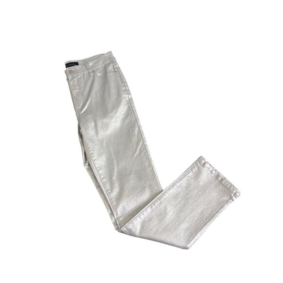 Boston Proper Women's Metallic Coated Slim Straight Jeans Size 4 NWOT - Picture 1 of 10
